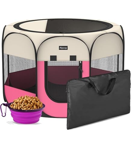 Amazon.com: Pink Dog Playpen, Puppy Pet Cat Playpen Indoor